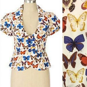 Anthropology {elevenses} Butterfly Blazer, Sz. 8